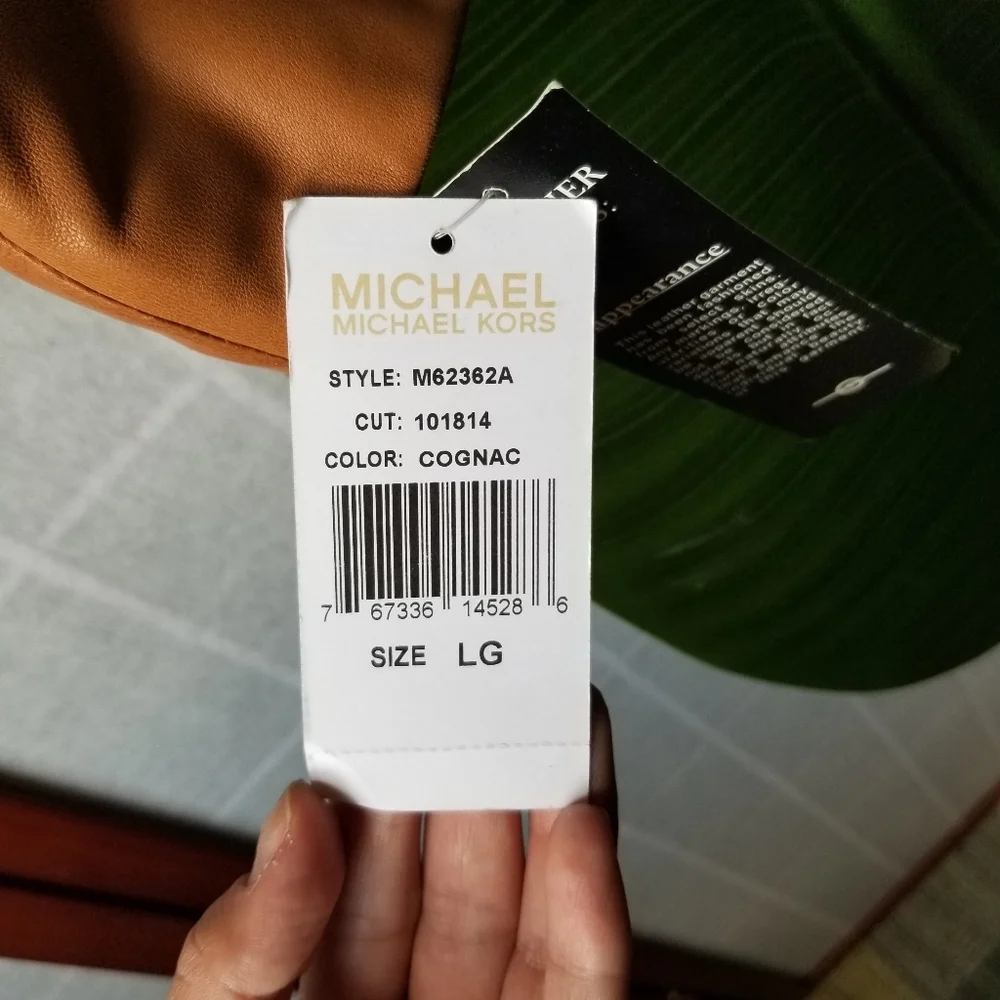 Michael Kors Women's Cognac Leather Jacket - Picture 6 of 8